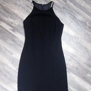 NWT Calvin Klein Black Formal Halter Dress with Train
